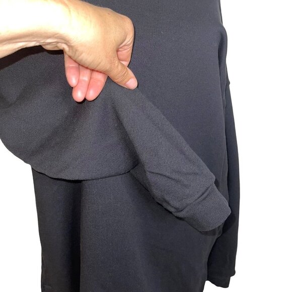 Hudson Womens Sweater Dress Black Size Large Off The Shoulder Snap Side Cotton - Picture 12 of 14